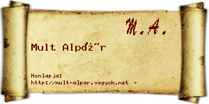 Mult Alpár névjegykártya